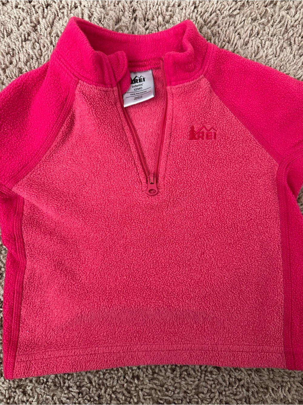 REI Kids Hot Pink Half-Zip Fleece Pullover
